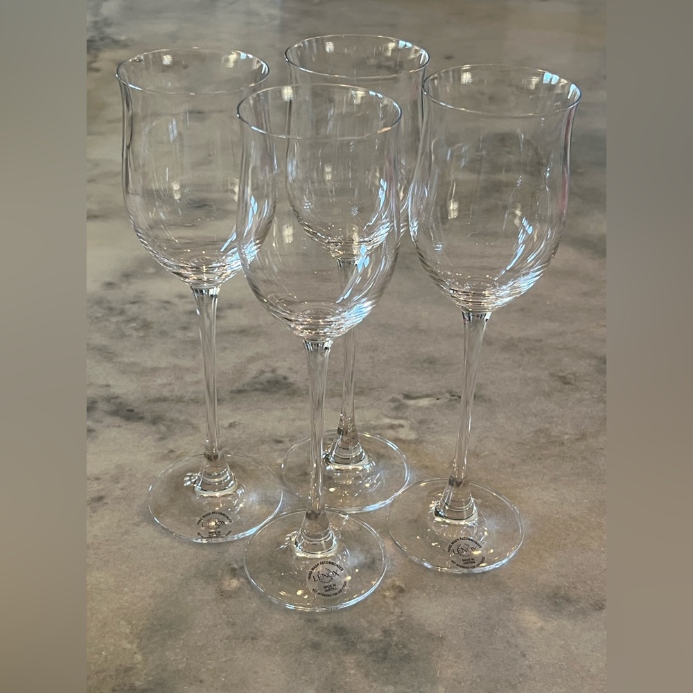 4 Lenox Tuscany Classic Crystal Tulip Wine Glasses